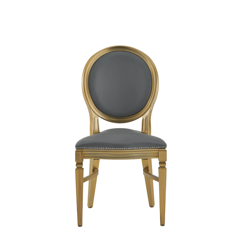 Chandelle Chair in Gold with Grey Seat Pad