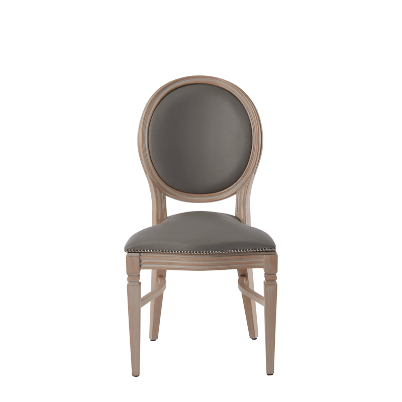 Chandelle Chair in Ivory with Grey Seat Pad