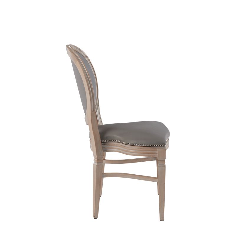 Chandelle Chair in Ivory with Grey Seat Pad