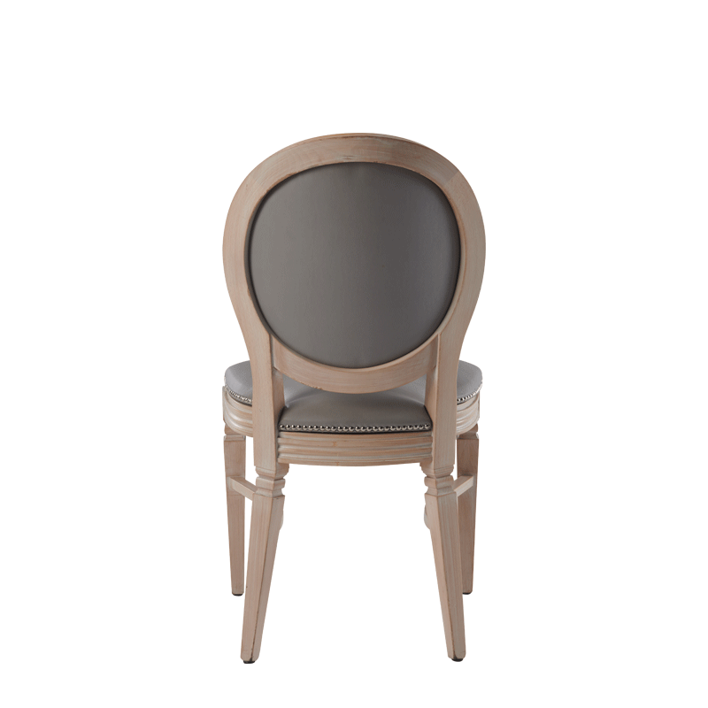 Chandelle Chair in Ivory with Grey Seat Pad