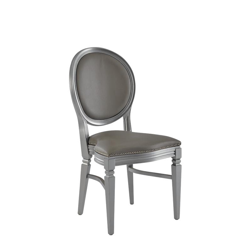 Chandelle Chair in Silver with Grey Seat Pad