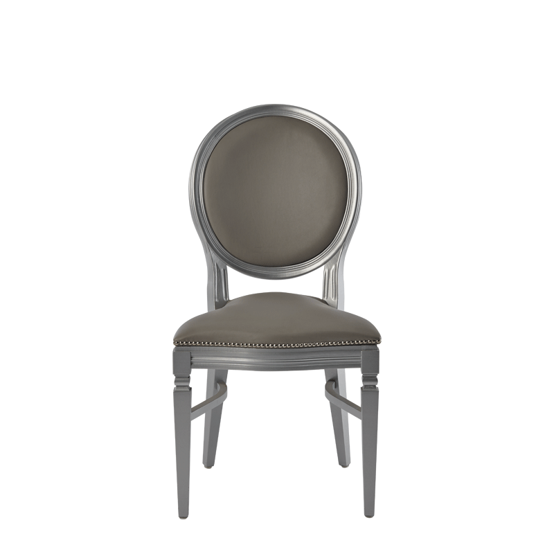 Chandelle Chair in Silver with Grey Seat Pad