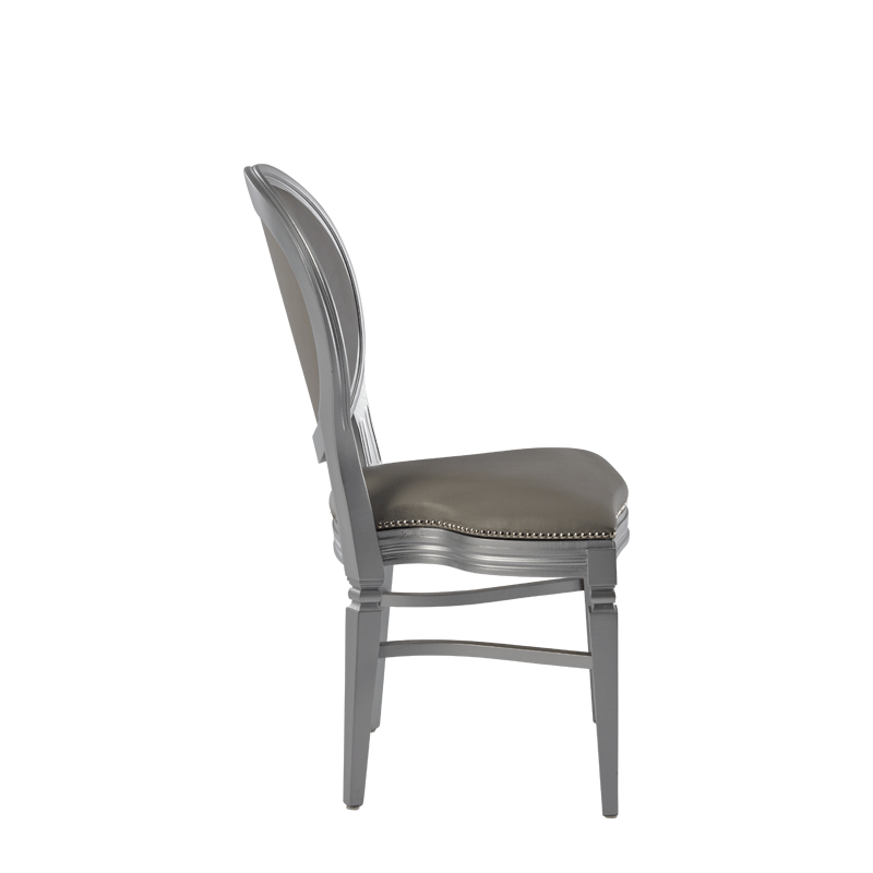 Chandelle Chair in Silver with Grey Seat Pad