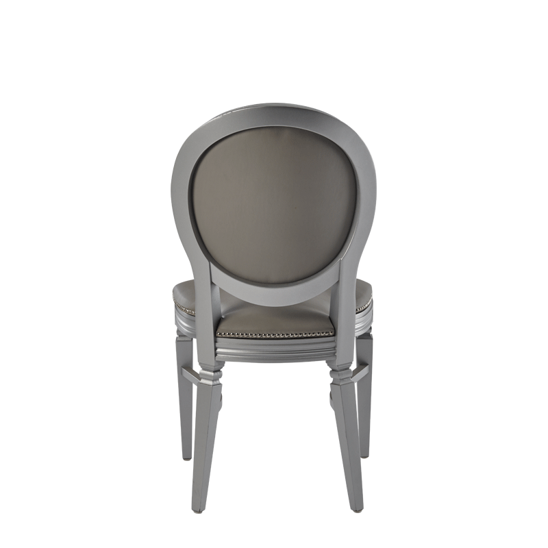 Chandelle Chair in Silver with Grey Seat Pad