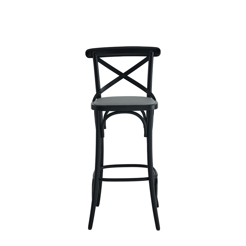 Coco Bar Stool in Black with Grey Seat Pad