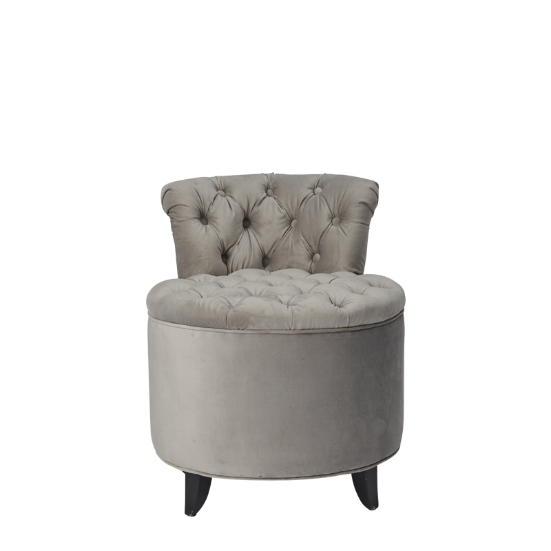 Nandor Ottoman in Grey Velvet