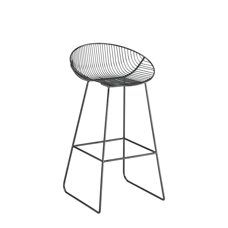 Gianni Round Bar Stool in Gunmetal