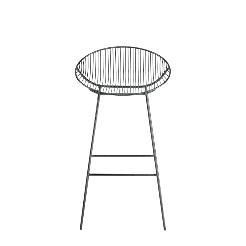 Gianni Round Bar Stool in Gunmetal