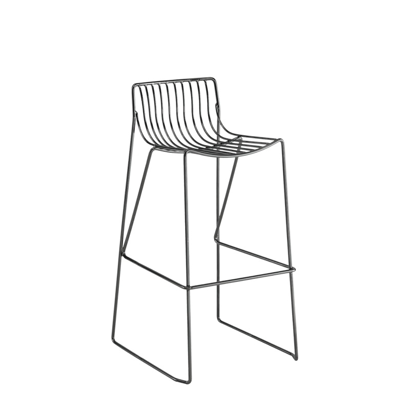 Gianni Square Bar Stool in Gunmetal