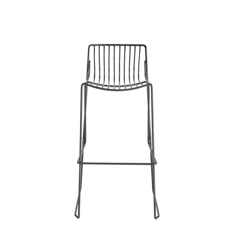 Gianni Square Bar Stool in Gunmetal