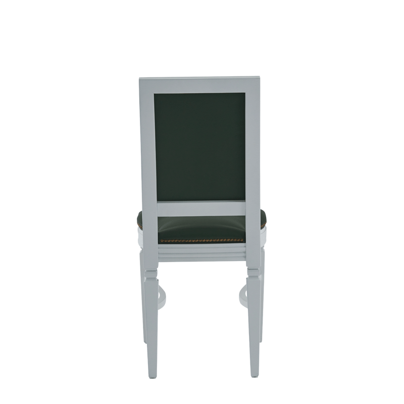 CKC Chair in White with Hunter Green Seat Pad