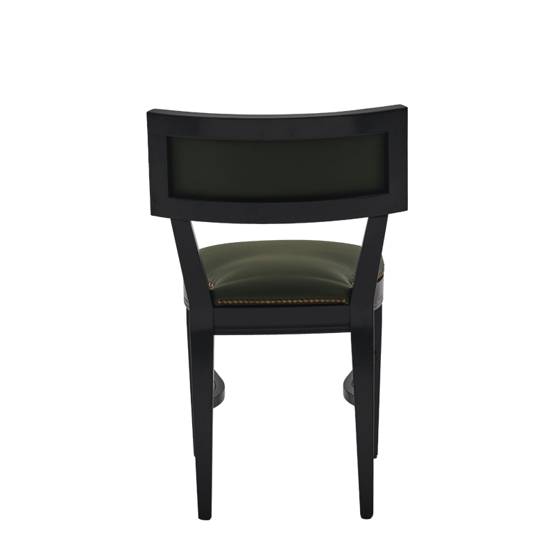 The Bogart Chair in Black with Hunter Green Seat Pad