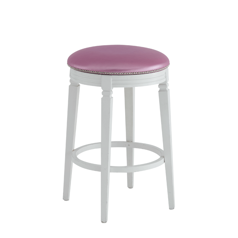 Beli Bar Stool White with Icy Pink Seat Pad