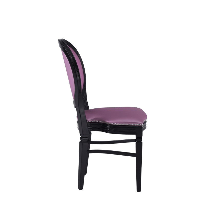 Chandelle Chair in Black with Icy Pink Seat Pad