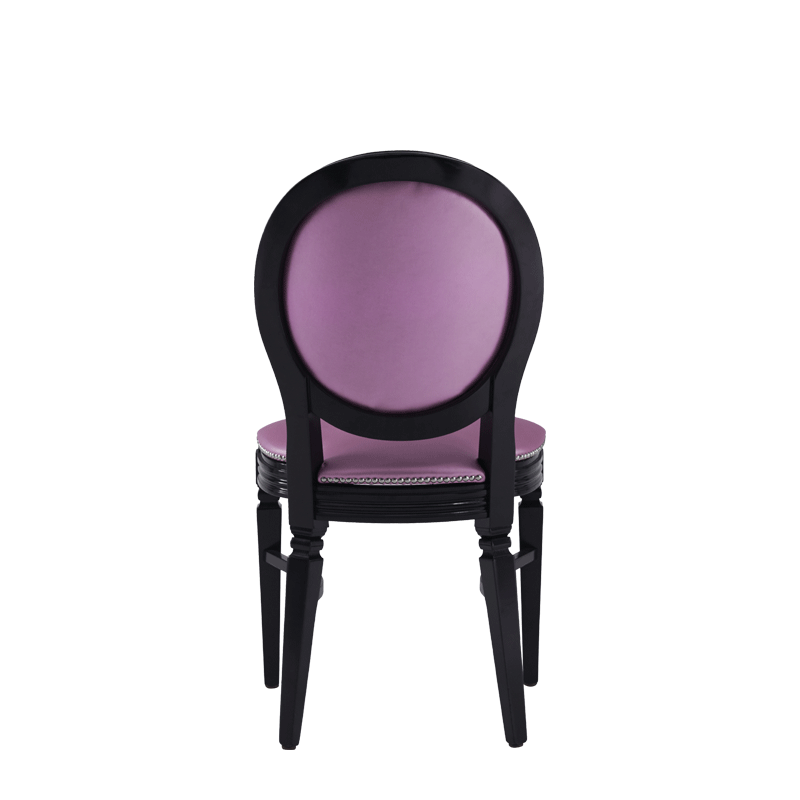 Chandelle Chair in Black with Icy Pink Seat Pad