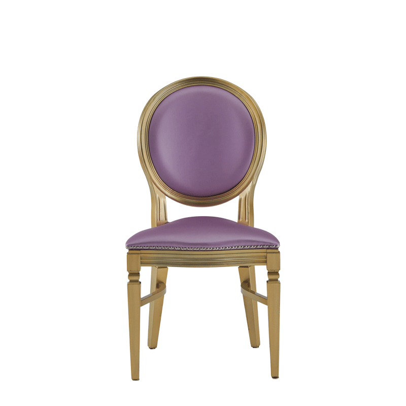 Chandelle Chair in Gold with Icy Pink Seat Pad