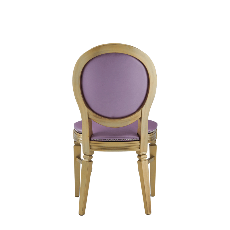 Chandelle Chair in Gold with Icy Pink Seat Pad