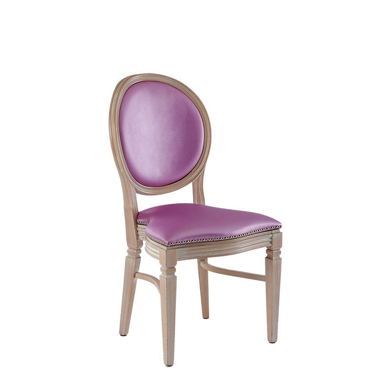 Chandelle Chair in Ivory with Icy Pink Seat Pad