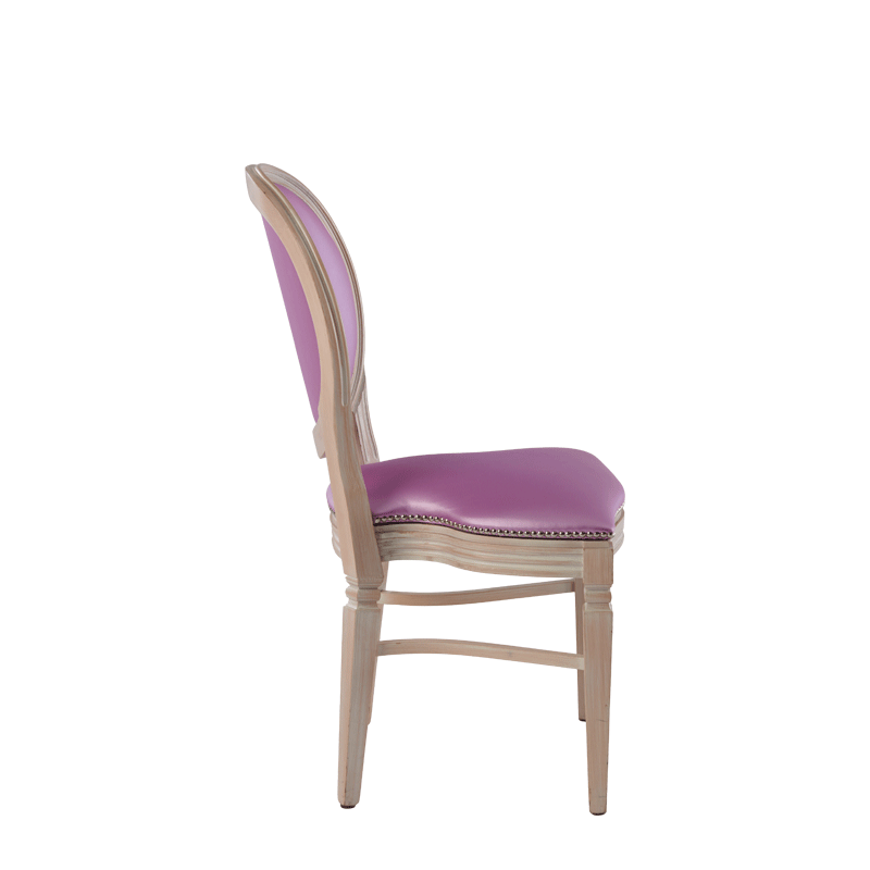 Chandelle Chair in Ivory with Icy Pink Seat Pad