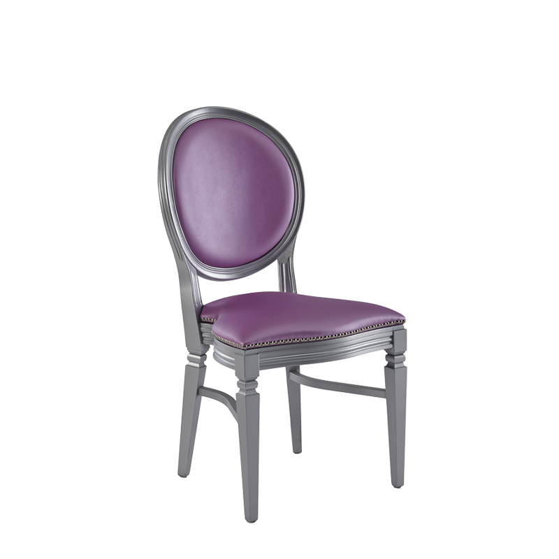 Chandelle Chair in Silver with Icy Pink Seat Pad