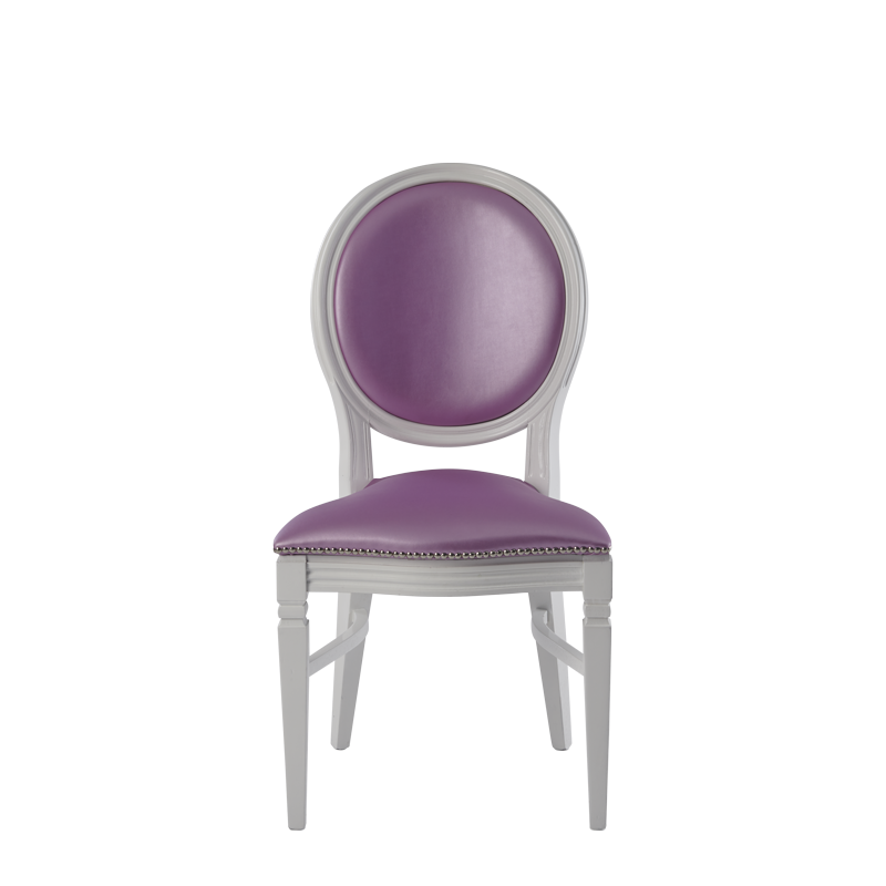 Chandelle Chair in White with Icy Pink Seat Pad