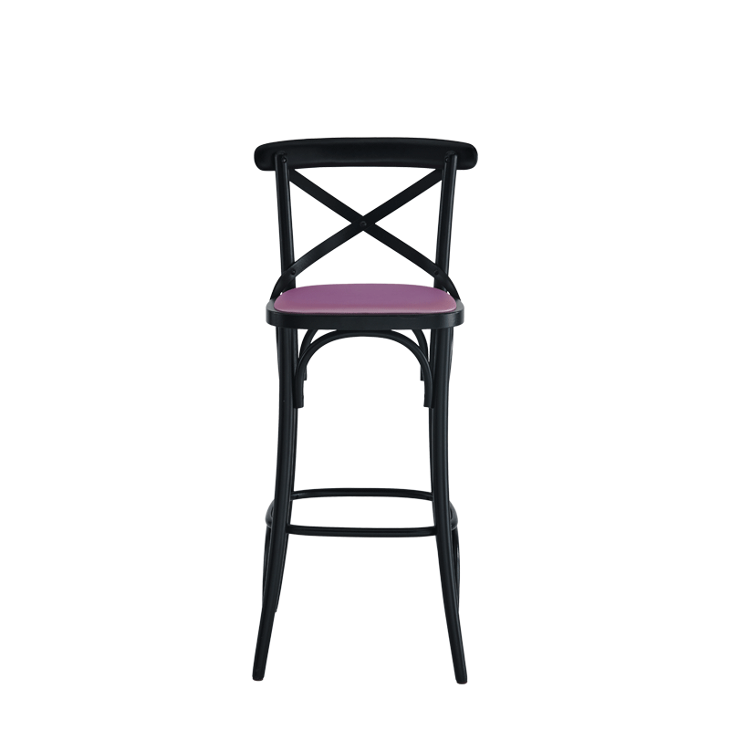 Coco Bar Stool in Black with Icy Pink Seat Pad