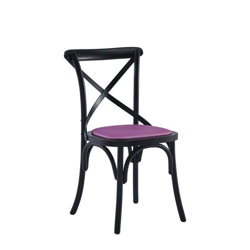 Coco Chair in Black with Icy Pink Seat Pad