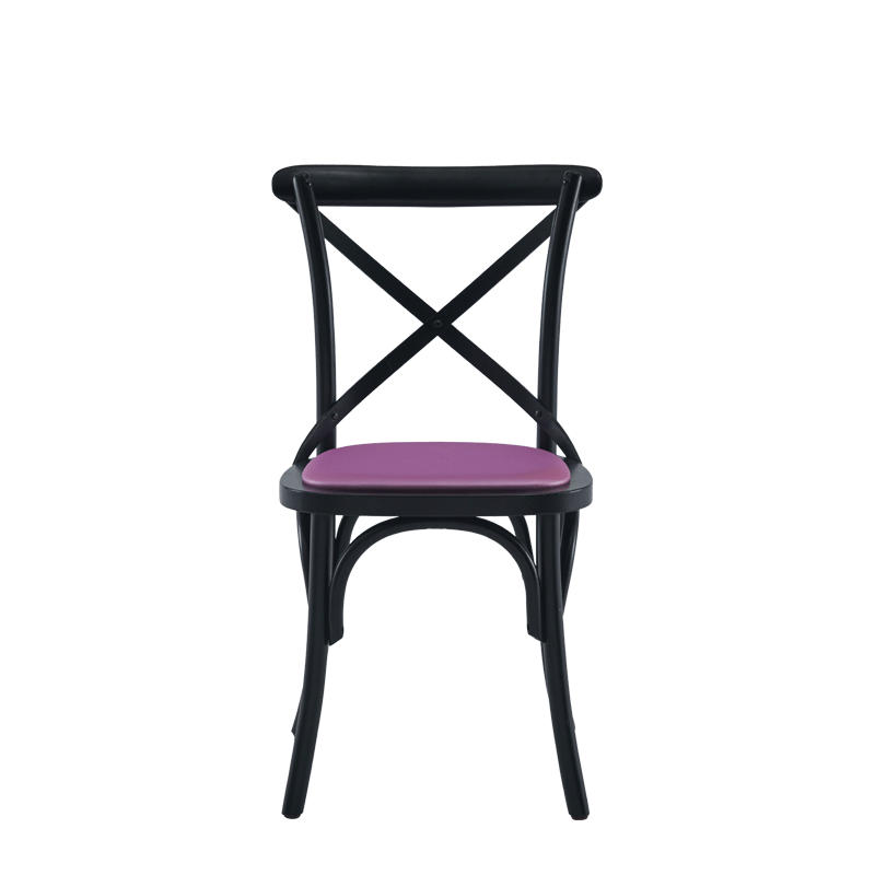 Coco Chair in Black with Icy Pink Seat Pad