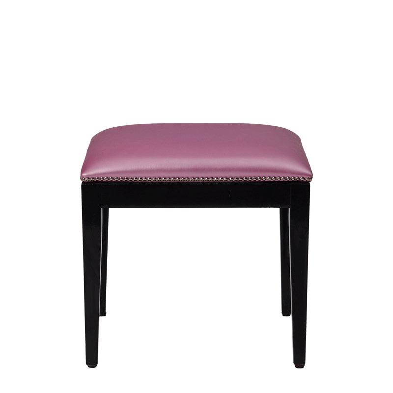 Divano Ottoman in Black with Icy Pink Seat Pad