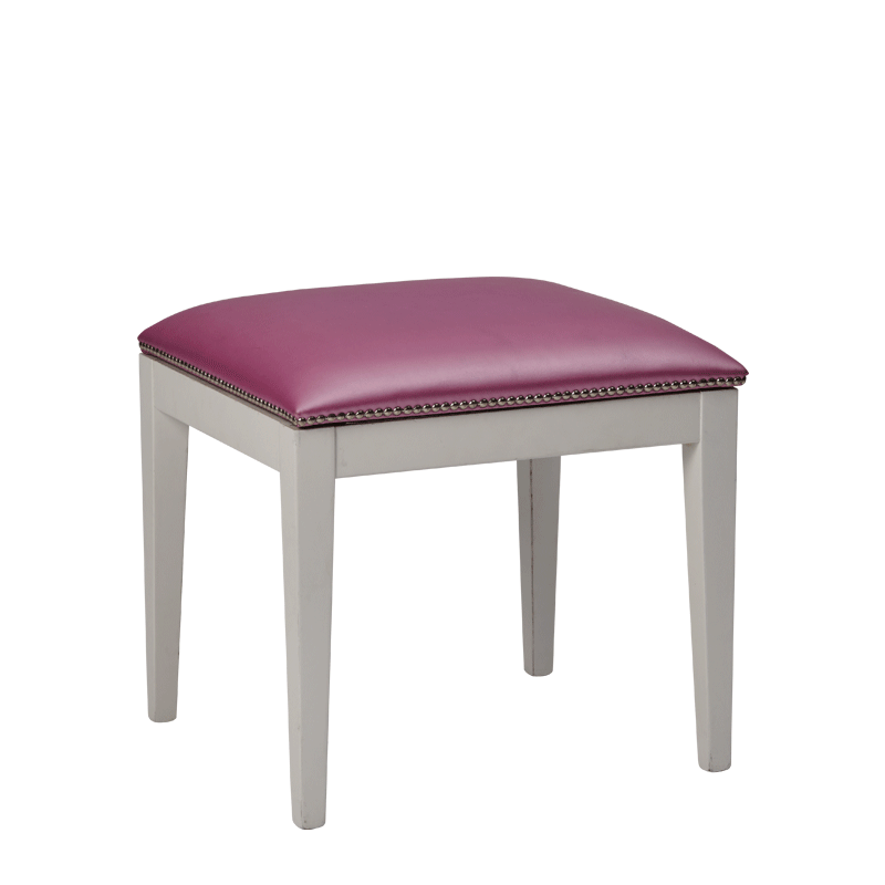 Divano Ottoman in White with Icy Pink Seat Pad