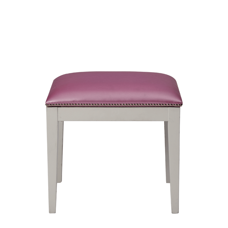 Divano Ottoman in White with Icy Pink Seat Pad