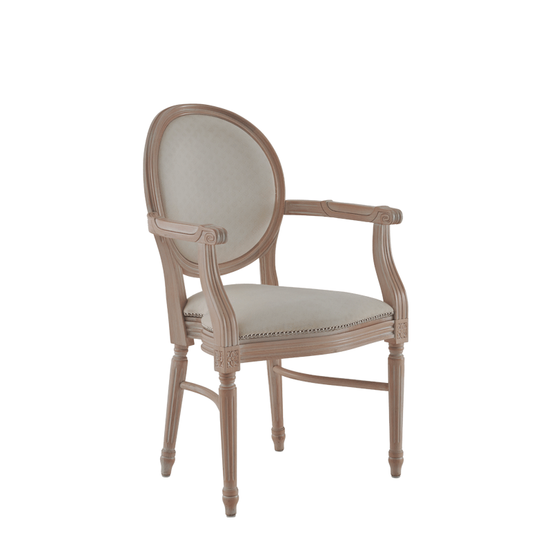 Chandelle Armchair in Ivory with Ivory Seat Pad