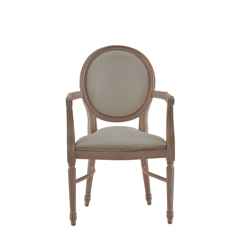 Chandelle Armchair in Ivory with Ivory Seat Pad