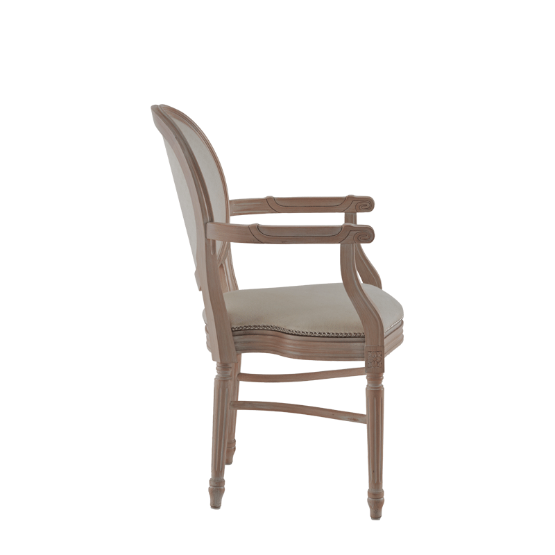 Chandelle Armchair in Ivory with Ivory Seat Pad