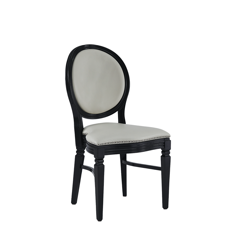 Chandelle Chair in Black with Ivory Seat Pad