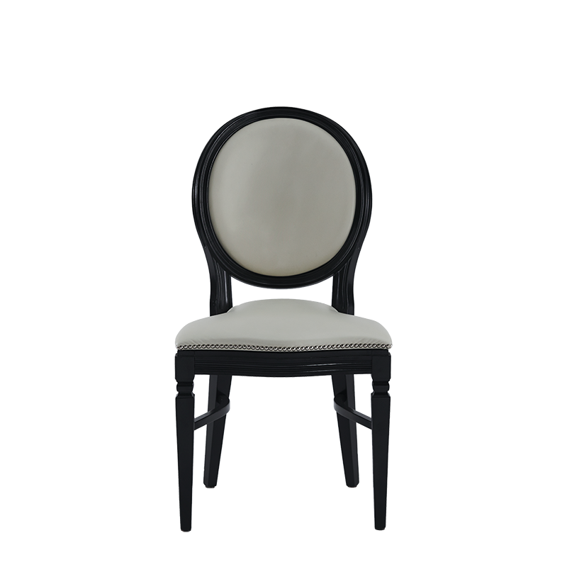 Chandelle Chair in Black with Ivory Seat Pad