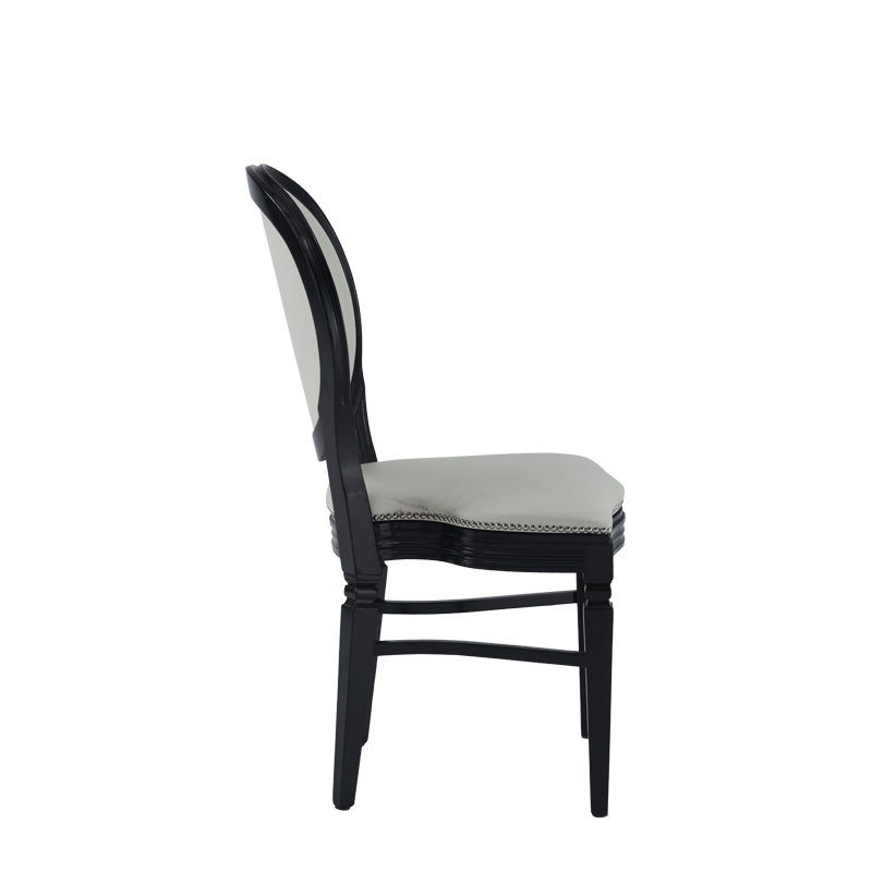 Chandelle Chair in Black with Ivory Seat Pad