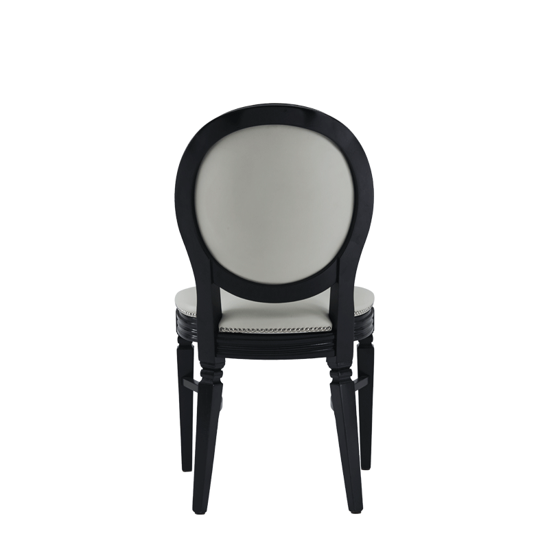 Chandelle Chair in Black with Ivory Seat Pad