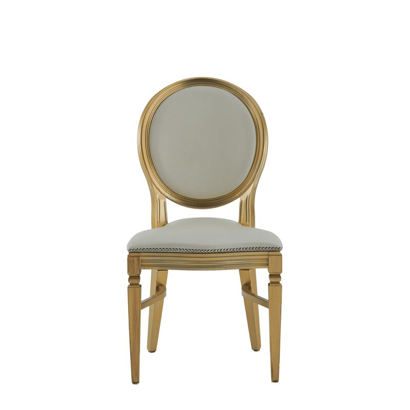 Chandelle Chair in Gold with Ivory Seat Pad