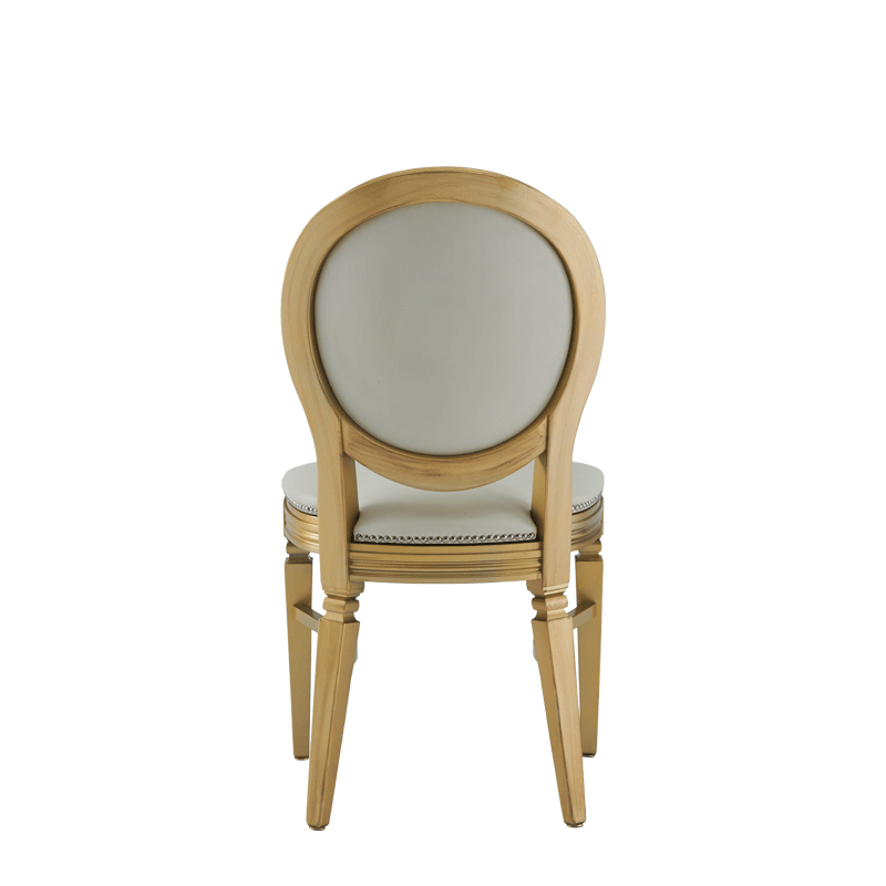 Chandelle Chair in Gold with Ivory Seat Pad