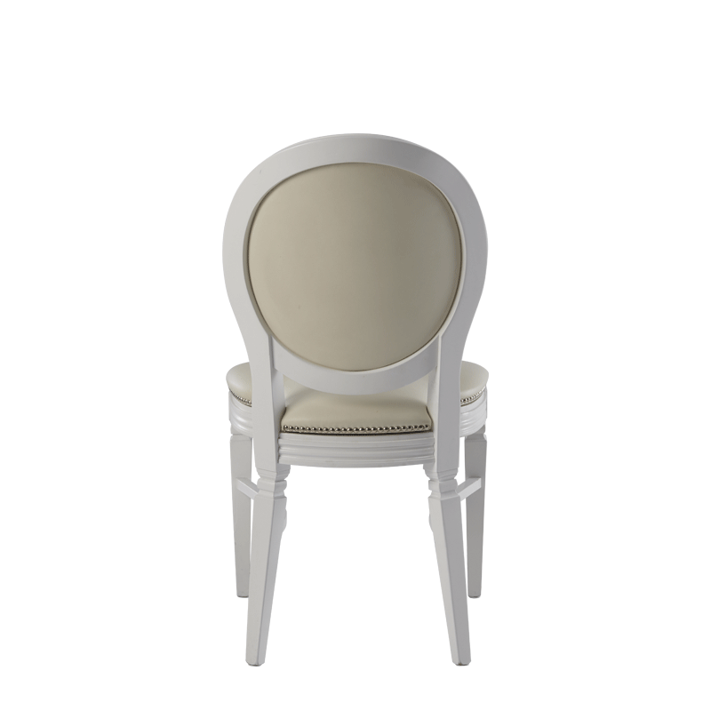 Chandelle Chair in White with Ivory Seat Pad