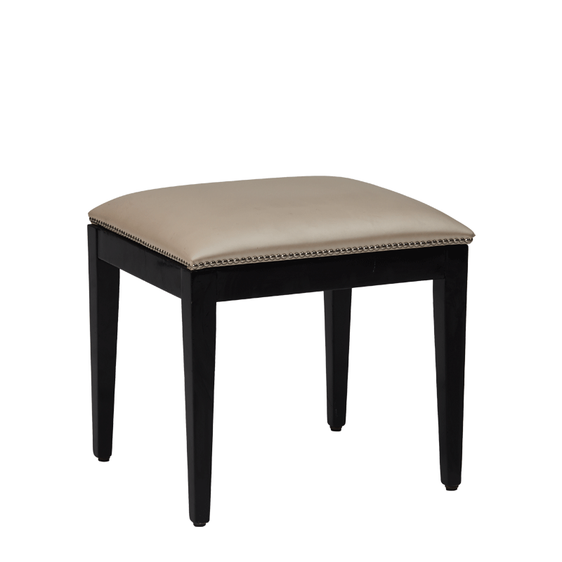 Divano Ottoman in Black with Ivory Seat Pad