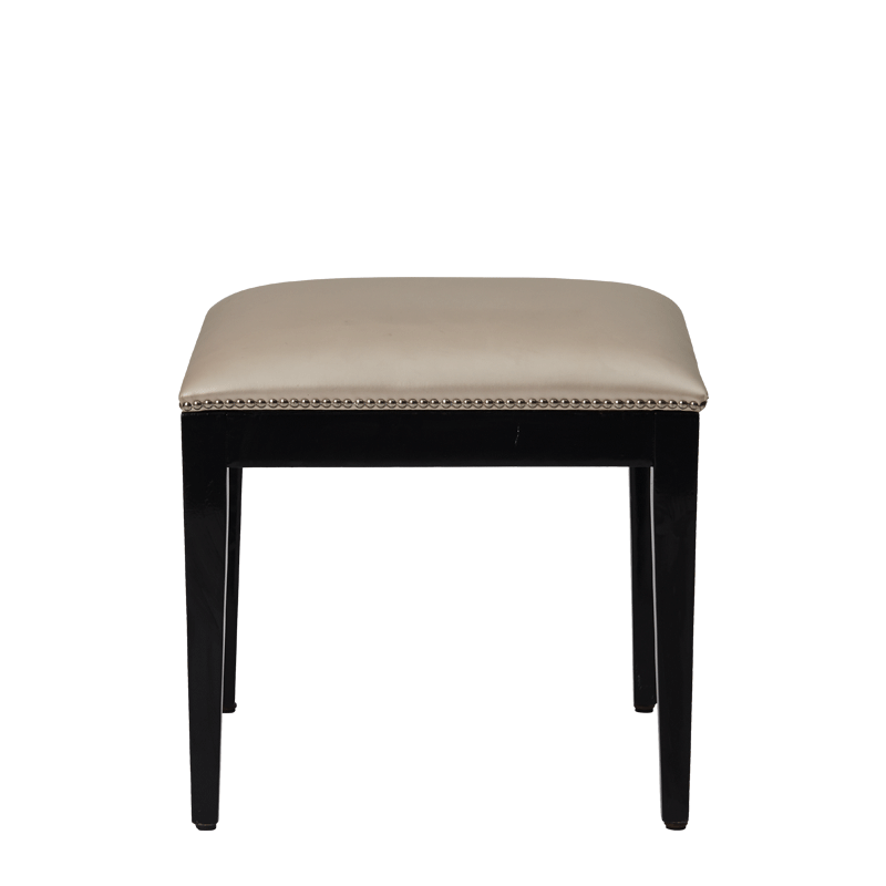 Divano Ottoman in Black with Ivory Seat Pad