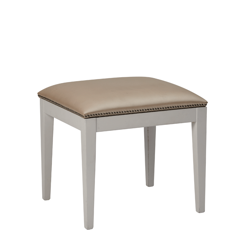 Divano Ottoman in White with Ivory Seat Pad
