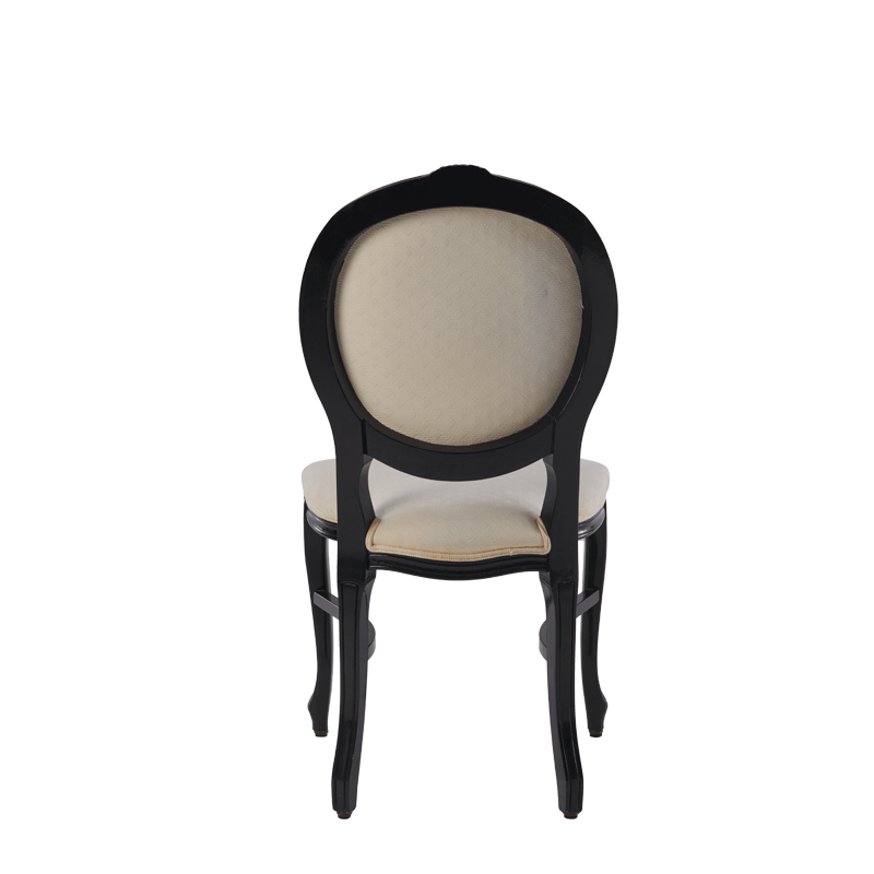 Louise Chair in Black with Ivory Seat Pad