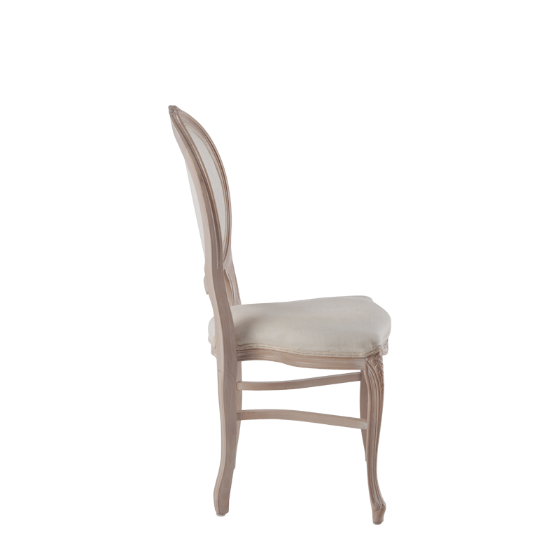 Louise Chair in Ivory with Ivory Seat Pad