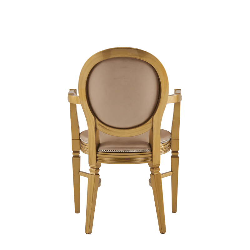 Chandelle Armchair in Gold with Latte Seat Pad