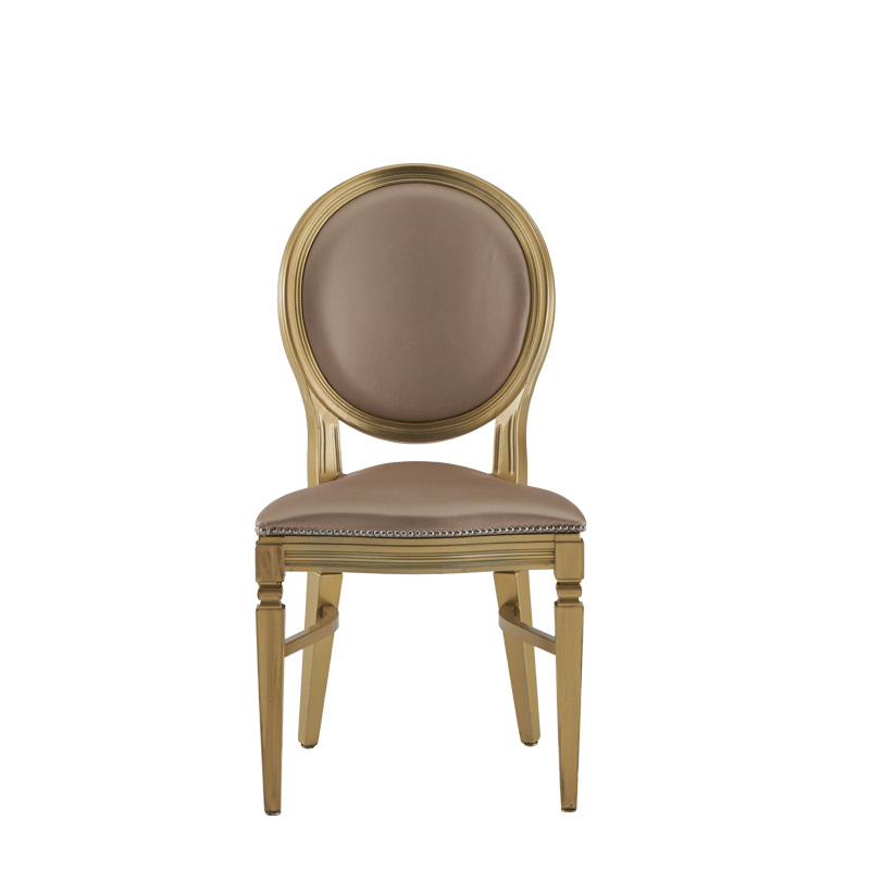 Chandelle Chair in Gold with Latte Seat Pad