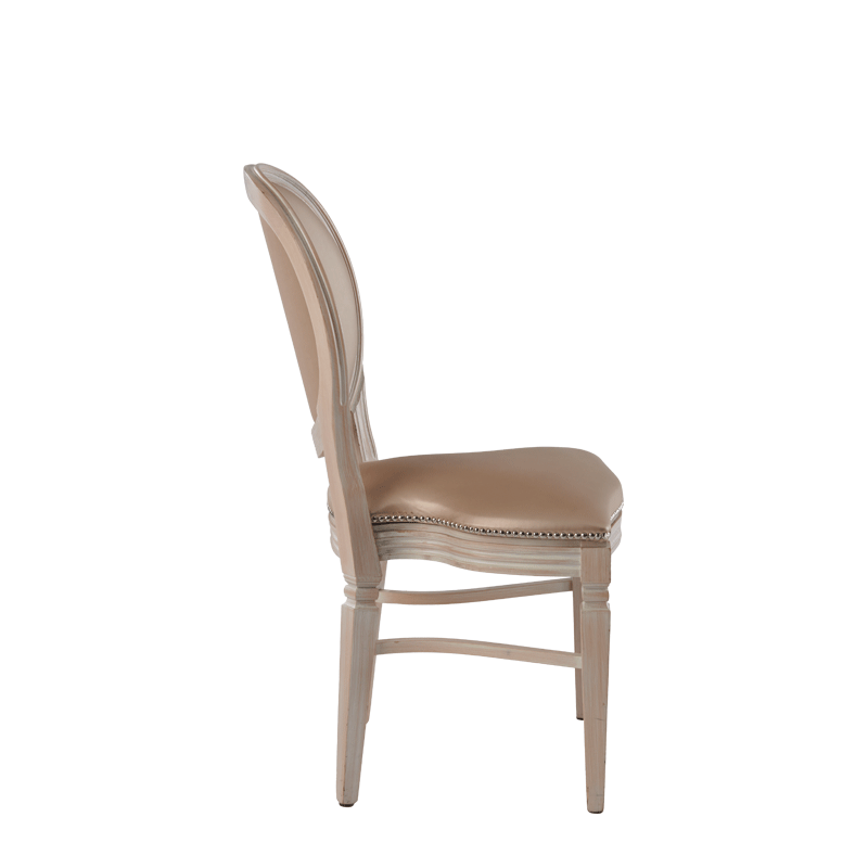Chandelle Chair in Ivory with Latte Seat Pad