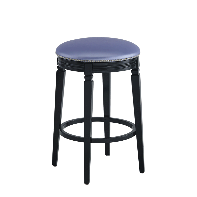 Beli Bar Stool Black with Lavender Seat Pad